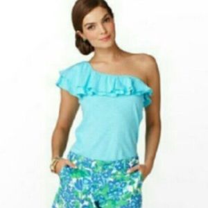 Lilly Pulitzer Wynne Ruffle Top Size Med